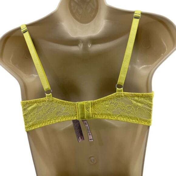 Victoria’s Secret Dream Angels Push Up Bra Brilliant Yellow Lace 34D - Picture 6 of 6